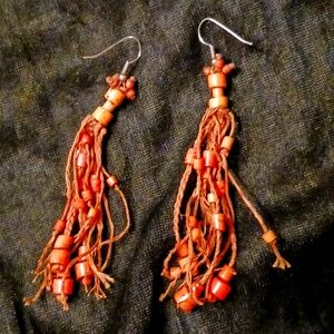 Handmade Boho Orange Earrings